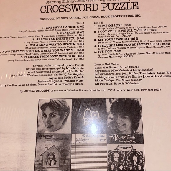 The Partridge Family Crossword Puzzle 1973 LP Vinyl Record, NEW and SEALED - Picture 11 of 13